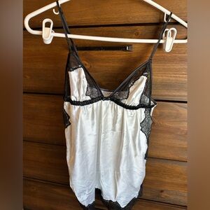 Victoria's Secret Black and White Lace Chemise